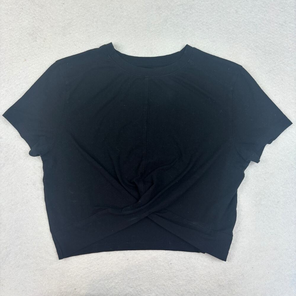 Alphalete Premium Wrop SS Crop Woman’s Size Small Black